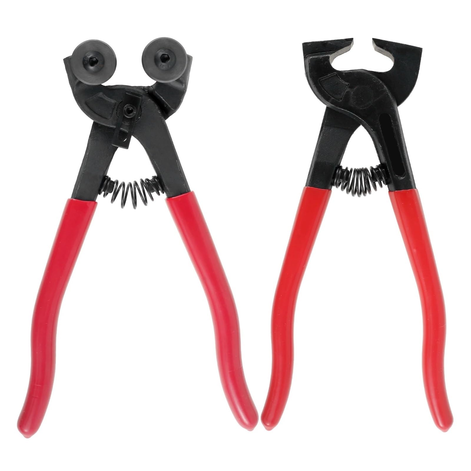 Aurvix Red-2Pcs Glass-Cutting Pliers 1/2 Pcs Glass Tile Nippers Set With Nonslip Handle Wheeled Mosaic Nipper(Red-2Pcs)