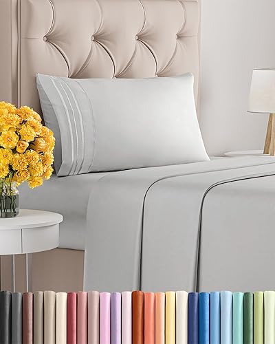 Miniatura 146 de Juego de sábanas de 4 piezas de tamaño matrimonial, sábanas extrasuaves, transpirables y refrescantes, sábanas duraderas de lujo para mujeres