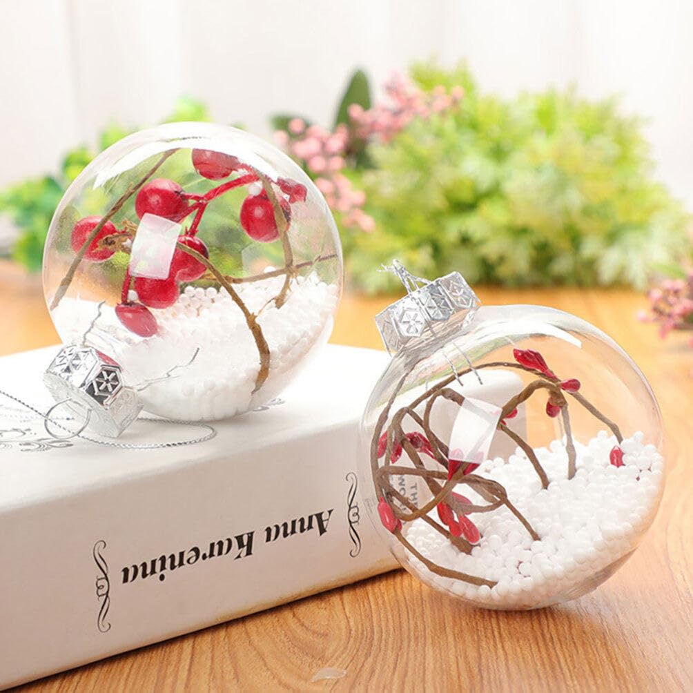 DOITOOL 12 Pcs Hanging Clear Plastic Fillable Ornaments Balls, 3.9 inch Christmas Balls Ornaments DIY Christmas Bulbs for - Image 2