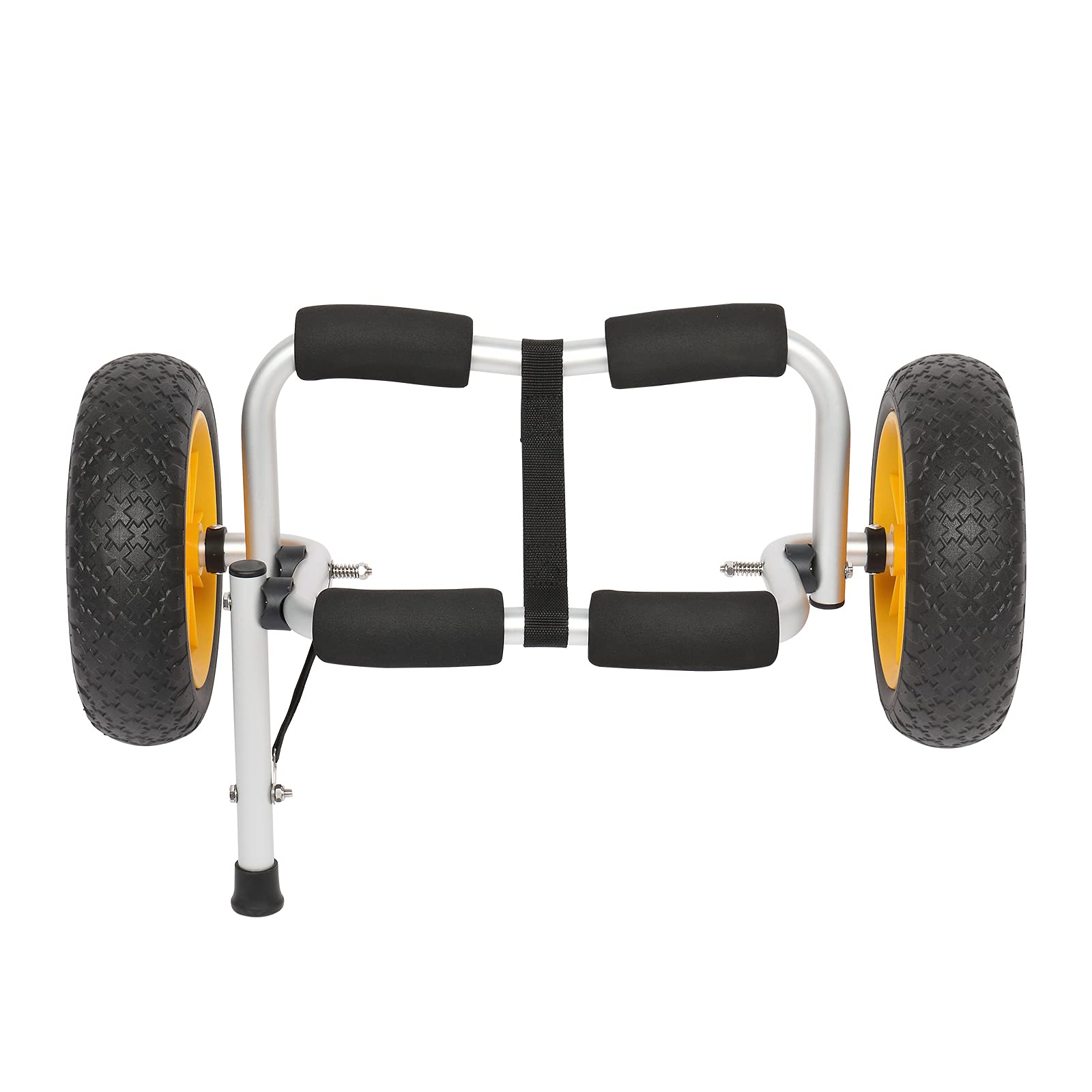 Bonnlo Kayak Car Foldable Aluminum Kayak Trailer with 10'' Solid Tires, Universal Kayaks Wheel Cart Dolly for Canoe, Paddle Board, Boat, Float Mats, Jon Boat