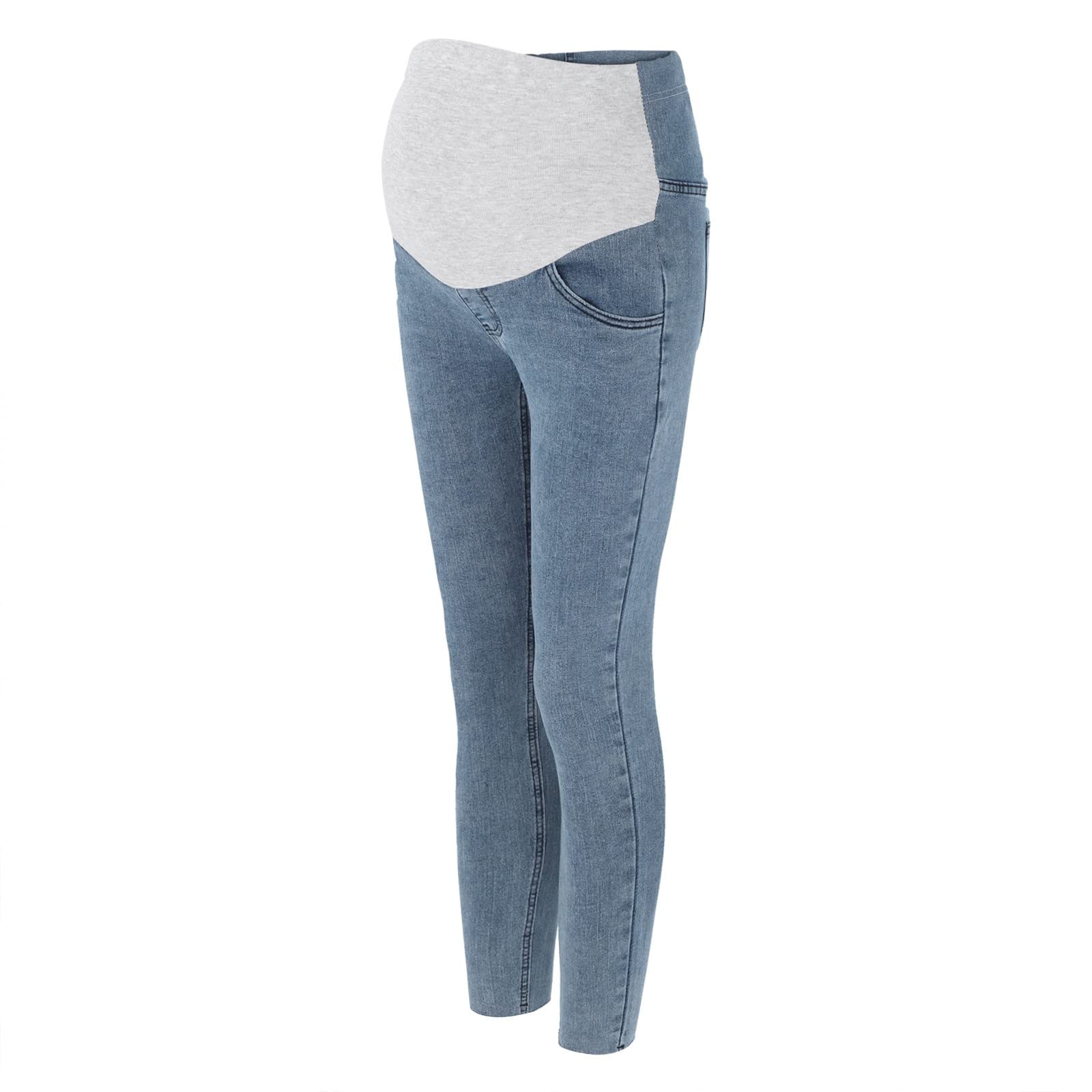 Momolaa Ventre Taille Haute à la Mode des Femmes pour Les Pantalons de Leggings Confortables Enceintes Liant Bijoux Bijoux (b-Blue, XL)