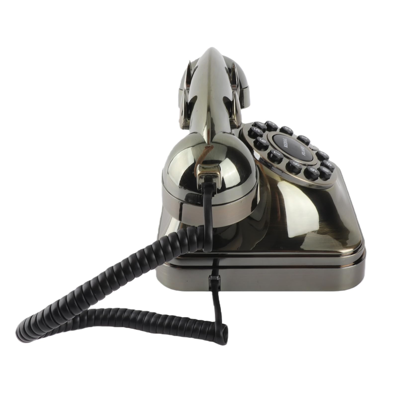 Telefono fisso vintage, telefono in bronzo antico con funzione di memorizzazione del numero, telefono con quadrante grande, telefono chiamante desktop per ufficio domestico
