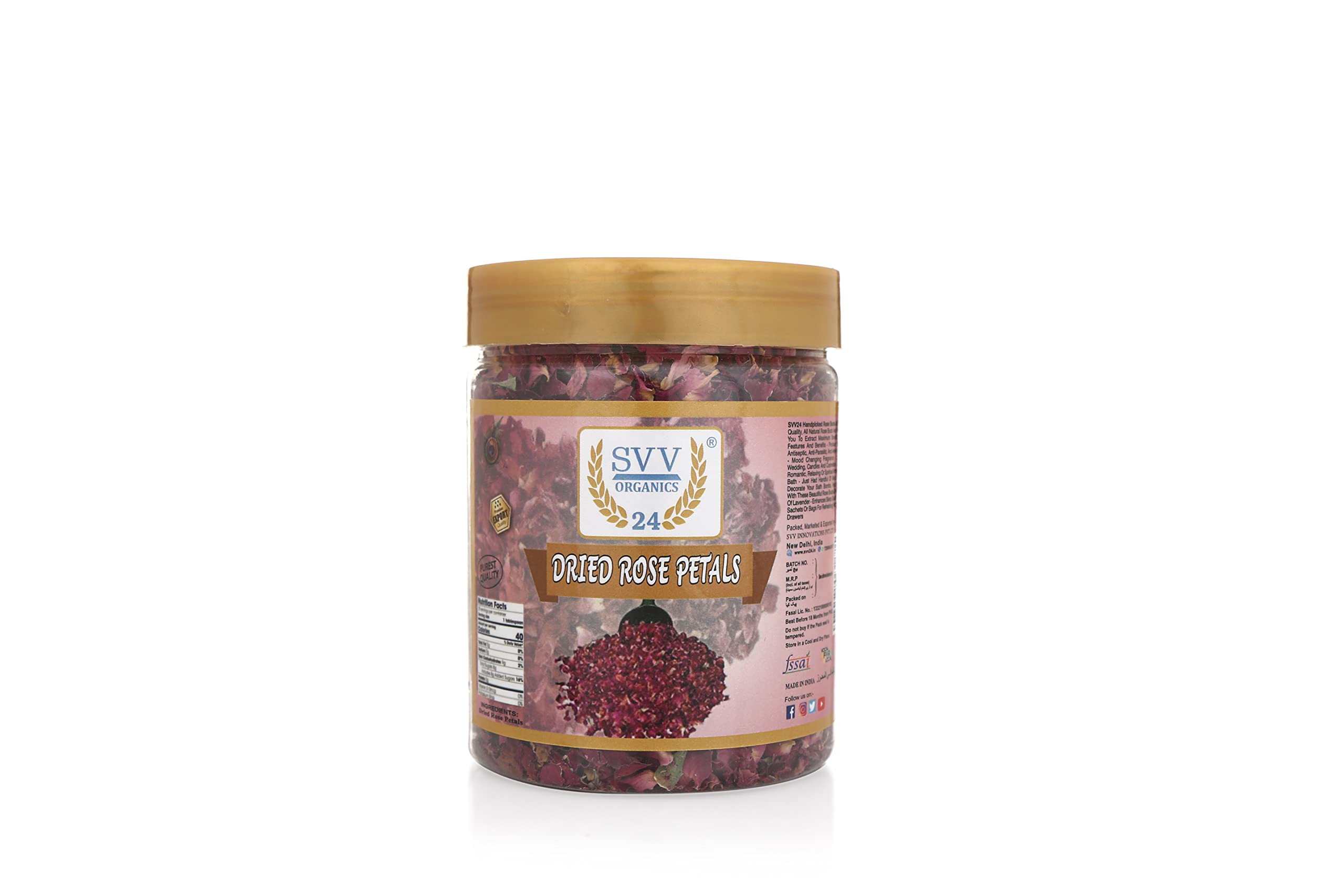 SVV24 Dried Rose Petals | Rose Petals Dry | Gulab Patti | Pack of 1-50g (B0BCMK1HP4) Amazon Price History, Amazon Price Tracker