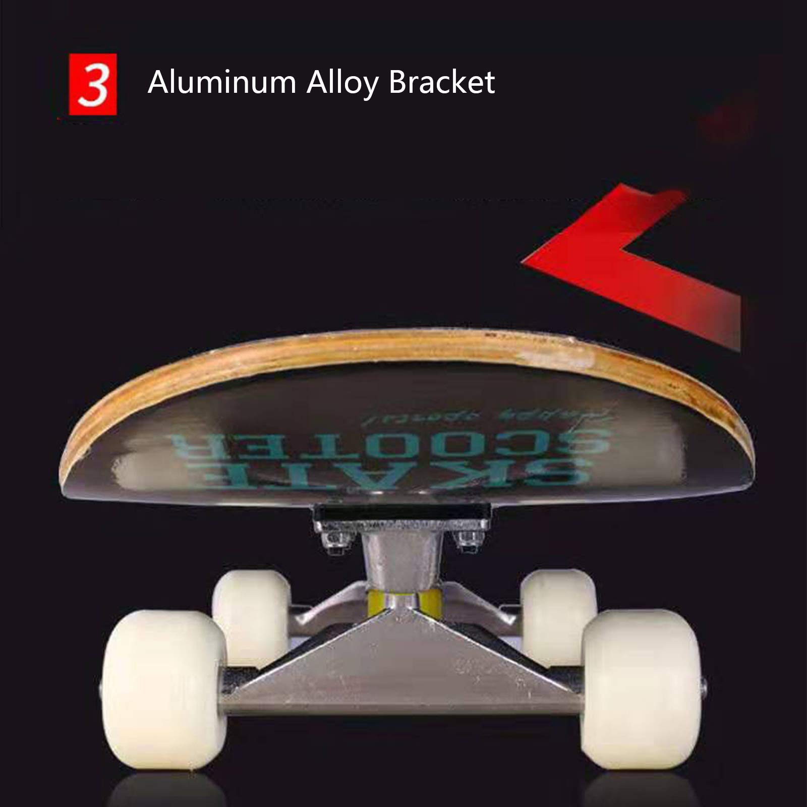 Skateboard, 31 "X 8" Planches À roulettes Pro Standard Complètes, 7 Couches en Érable Double Kick Concave Brush Street Board pour Enfants, Jeunes Adultes Débutants