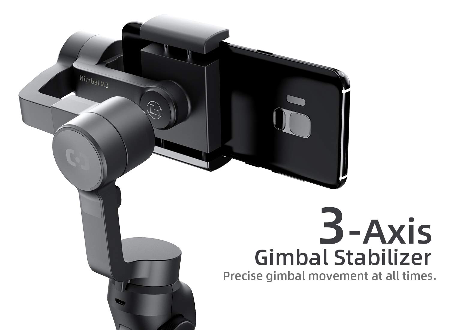 Gimbal estabilizador, VÂNTOP Nimbal M3 3 ejes Smartphone Estabilizador, 15 Horas Duración de la Batería, con estuche y Mini trípode, Anti-shake sin fugas para iPhone Samsung Huawei Xiaomi