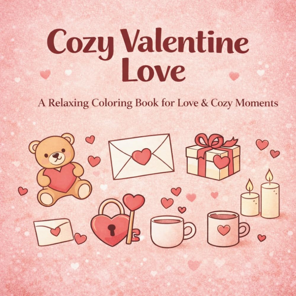 Cozy Valentine Love: A Relaxing Coloring Book for Love & Cozy Moments
