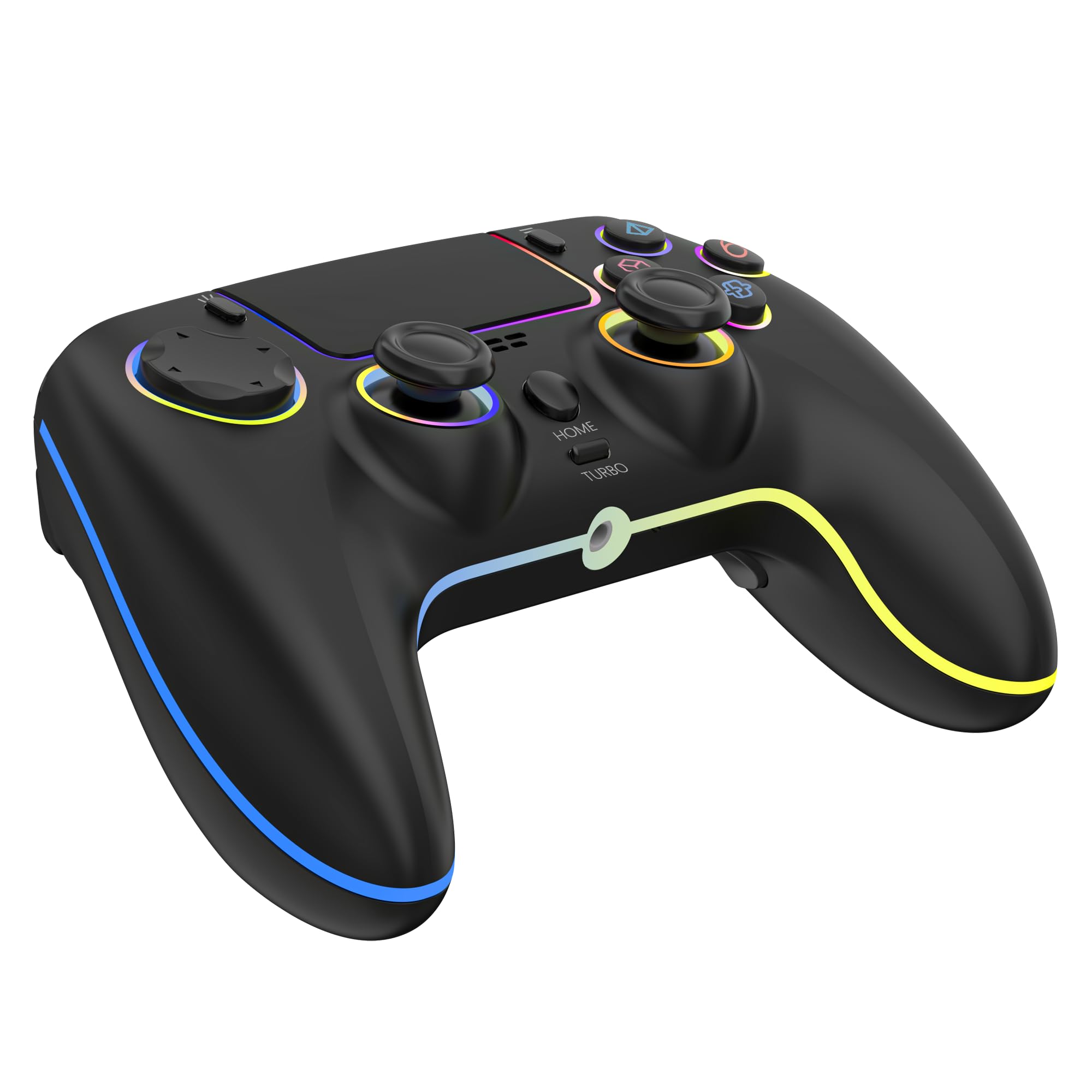 QIVORO Wireless Controller for PS-5/Pro/PC/Steam Deck/Mac/iOS/Android, Gamepad with Hall Effect Joystick, Dual Vibration, Turbo, Programmable Buttons (7 RGB Lighting, Touchpad, 1500mAh Battery) — view 9