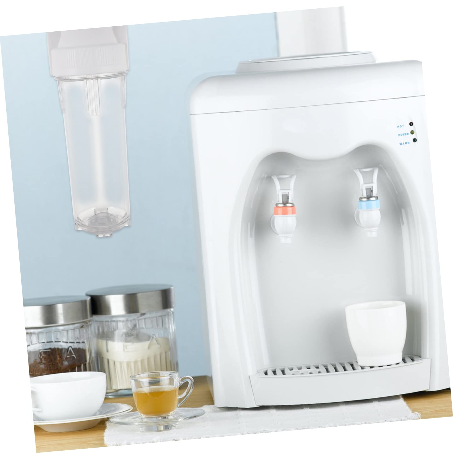 POPETPOP Bouteille de Filtration Eau avec Purificateur Eau Transparent pour Évier Robinet Cuisine