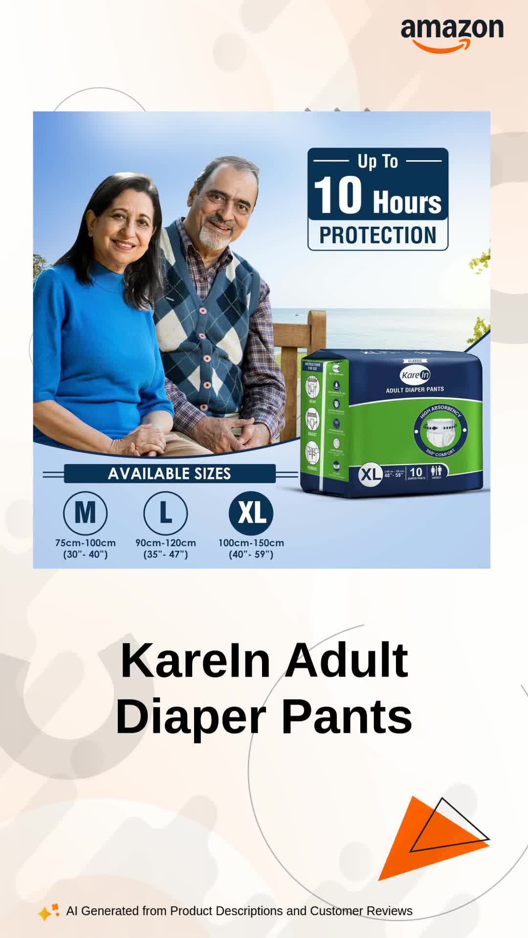 KARE カレ　サークルマルチ　150 Karein Classic Adult Diaper Pant XL Size, Extra Large, Waist (100