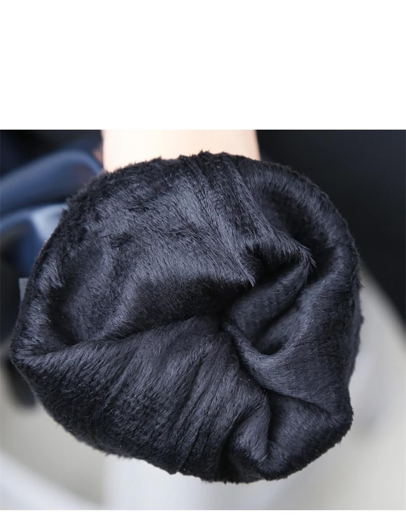 Dninmim Guantes largos de cuero beige para mujer, guantes largos de invierno casuales cálidos versátiles