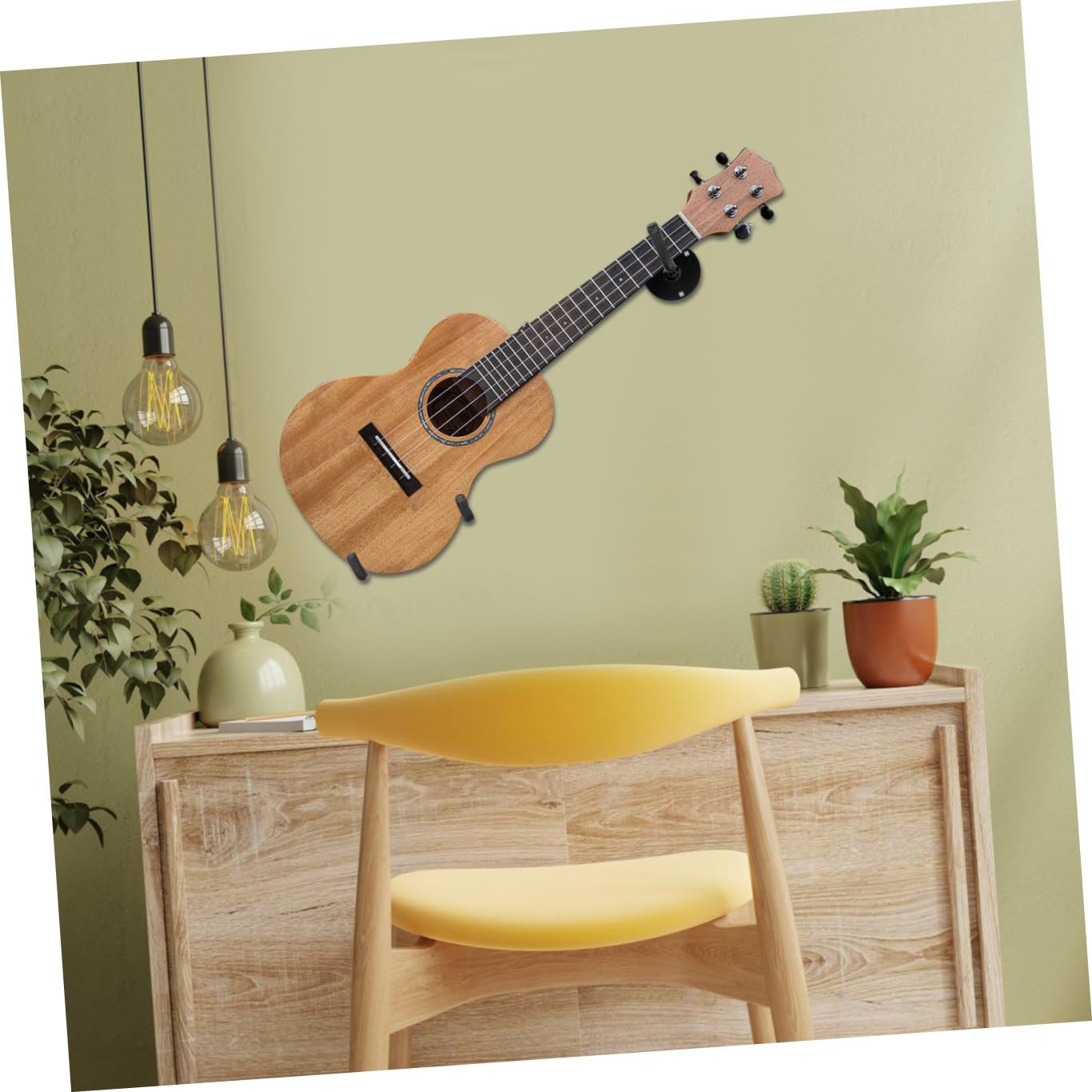 Gatuida Gitarren Wandhalterung Metall Horizontale Wandmontage Stabiler Gitarren Wandhaken Installieren Vielseitig für Bass Ukulele Violine Erhu Elegantes Design für Musikliebhaber