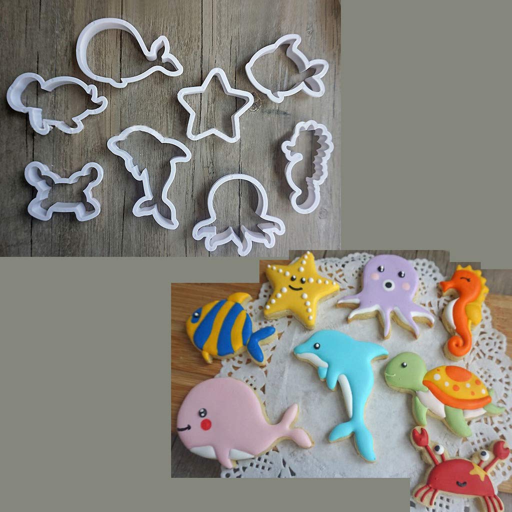 Cake Decor 8pc Different Sea Animals Cutters Fondant Tool