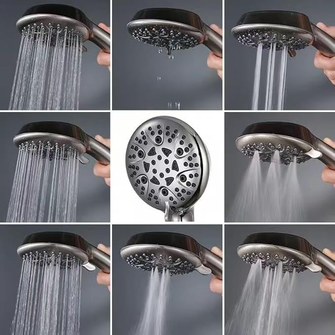 Regadera de Mano Alta Presión 8 Modos, 60" Manguera, Cromo miniatura 4