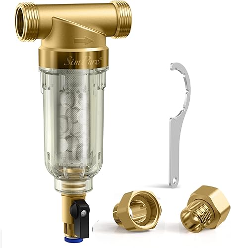 Miniatura 2 de SimPure DC5S - Filtro de sedimento giratorio de 40 micrones, filtro de agua de carcasa de 10 x 4.5 pulgadas, paquete de 4 unidades MPP1045 de