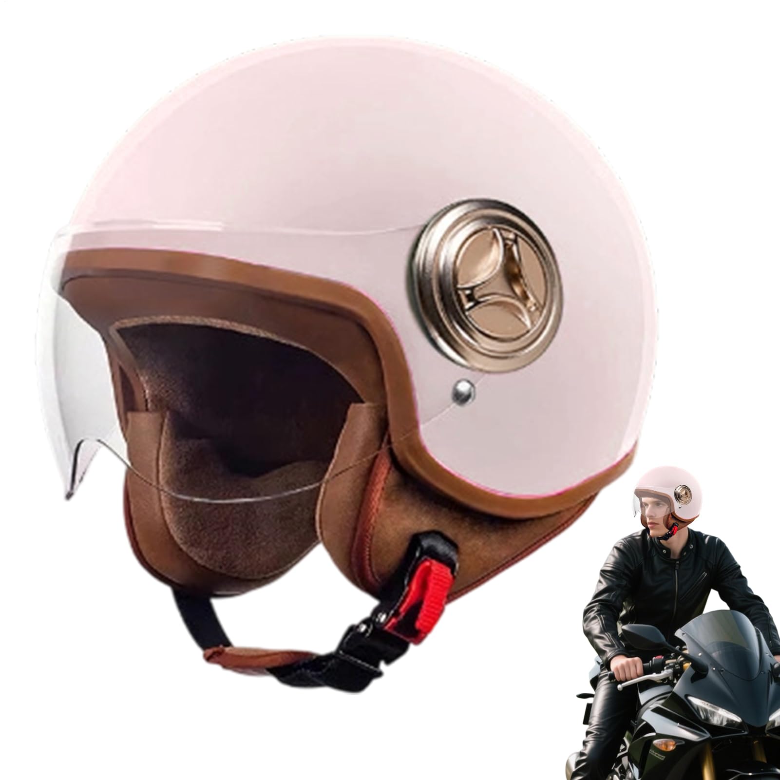 Skateboard Helmet | Half Open Face Scooter Helmet,Motorcycle Protective Gear for Snowboarding Skiing Street Riding Moped Electric Scooter Mountain Racing