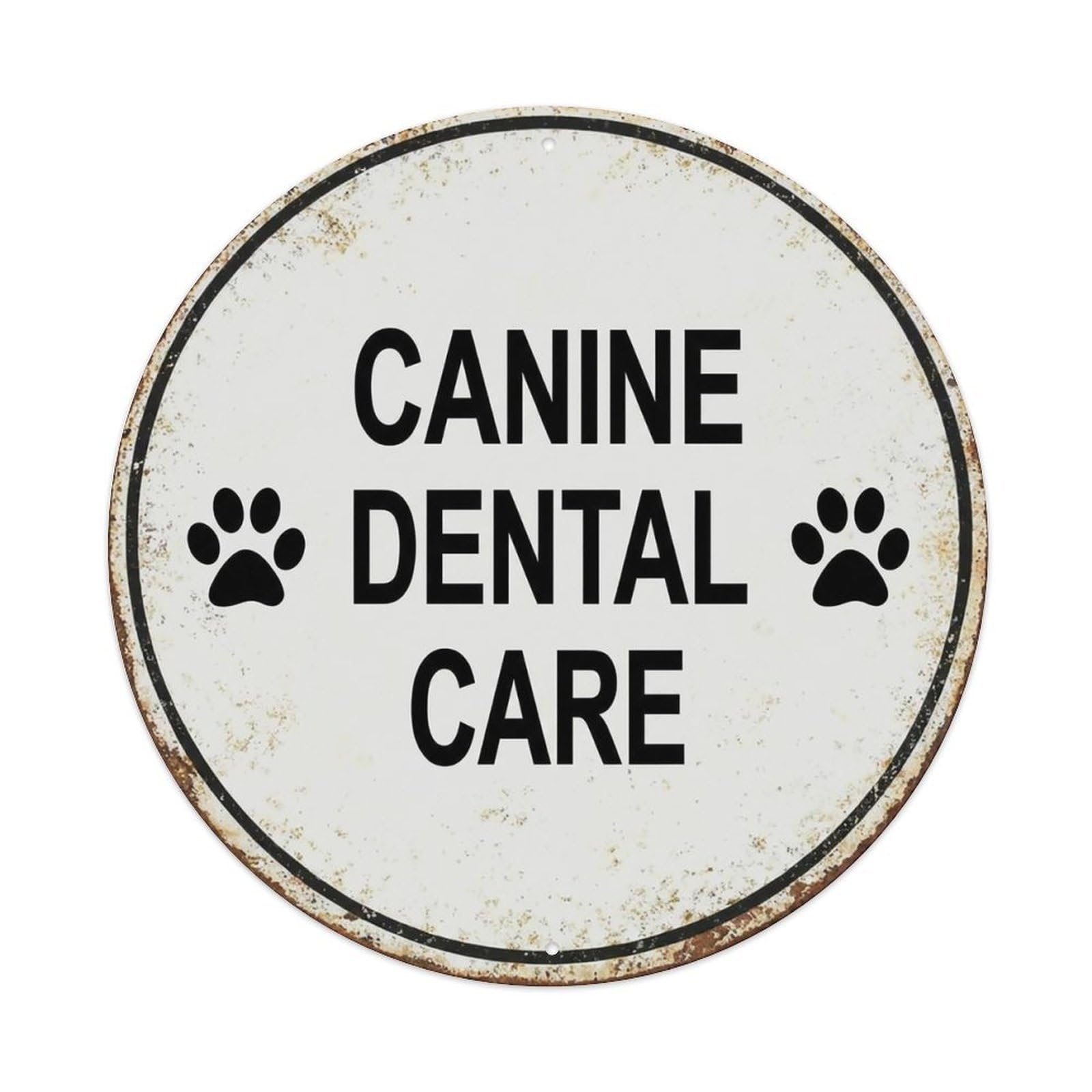 Vintage Canine Dental Care Clinic Vintage Metal Tin Sign Plaque Wall Decor for Cafe, Club Bar, Office, Garden Metal Poster 8x8Inch