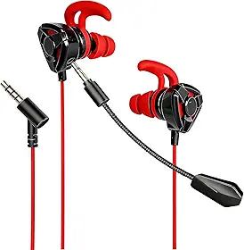 Fones de ouvido com microfone para jogos, fones com fio para jogos, compatíveis com PC, PS4, PS5, Xbox One, fones estéreos com graves destacáveis, cancelamento de ruído, com microfone（vermelha）