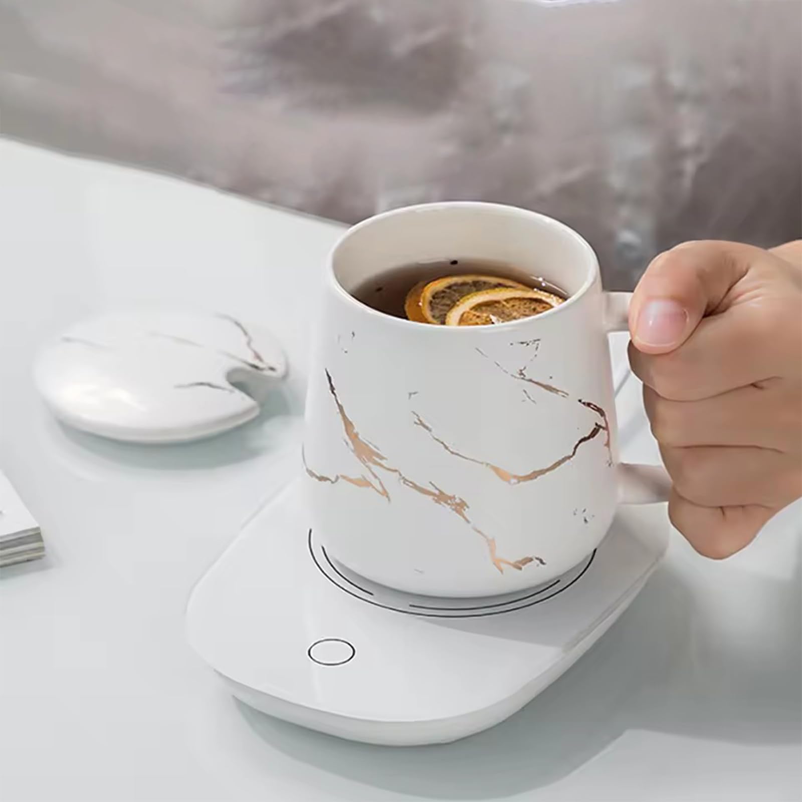 TMRBBesty Scaldatazza per Riscaldare caffè,Scaldatazze da caffè,Scalda Tazza USB,Porta 1 Asciugamano Piccolo,Temperatura costante Intelligente,16W Bianco