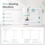 USOR 16-Stitch Sewing Machine for Beginners with Foot Pedal and 2 Speeds | 16 Stitch Patterns, Foot Pedal And Button Control, 2 Speeds, 32-Piece Thread Kit, Detailed Manual, Portable For Home Crafts