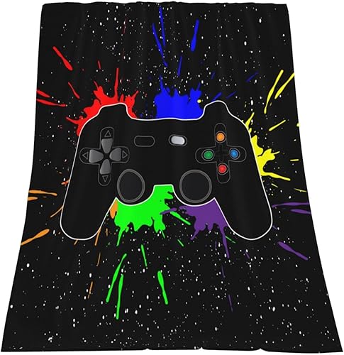 Miniatura 9 de Manta fresca con joystick de videojuegos para videojuegos, ropa de cama suave, cálida y acogedora manta de franela de vellón de felpa, regalos para