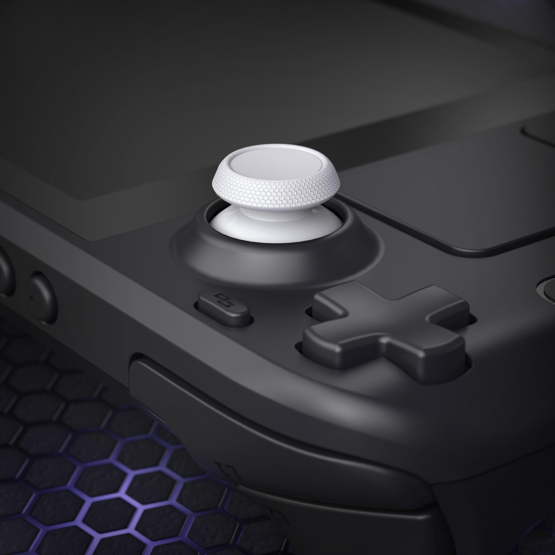 eXtremeRate Joysticks Reemplazables para Steam Deck LCD/OLED Sticks Palancas Analógicos con Función Táctil Original, Diseño de Textura Antideslizante Thumbsticks para Steam Deck OLED/LCD (Blanco)