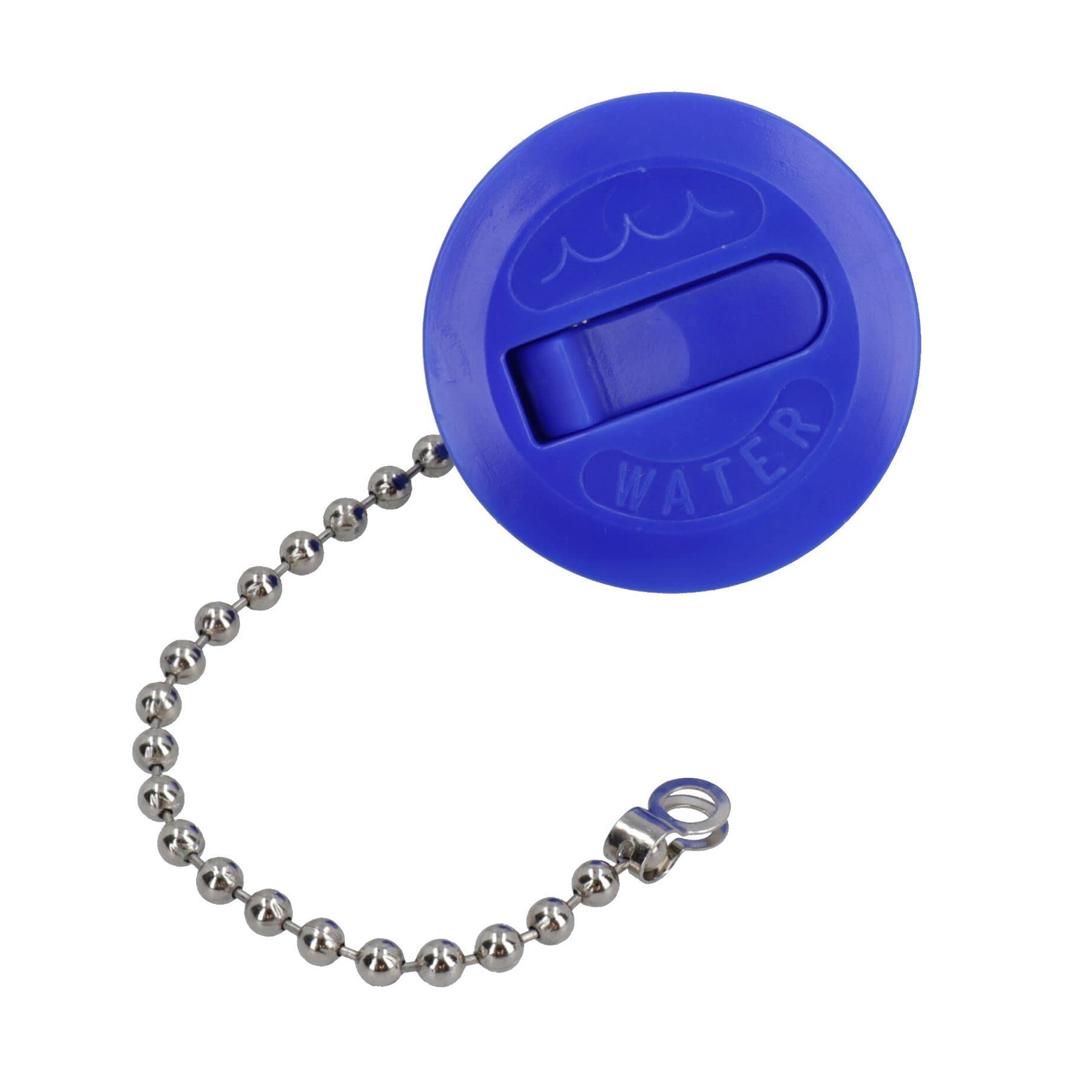 AB Tools 38mm Blue Fresh Water Spare Deck Filler Cap with Chain for Boat Deck Plate