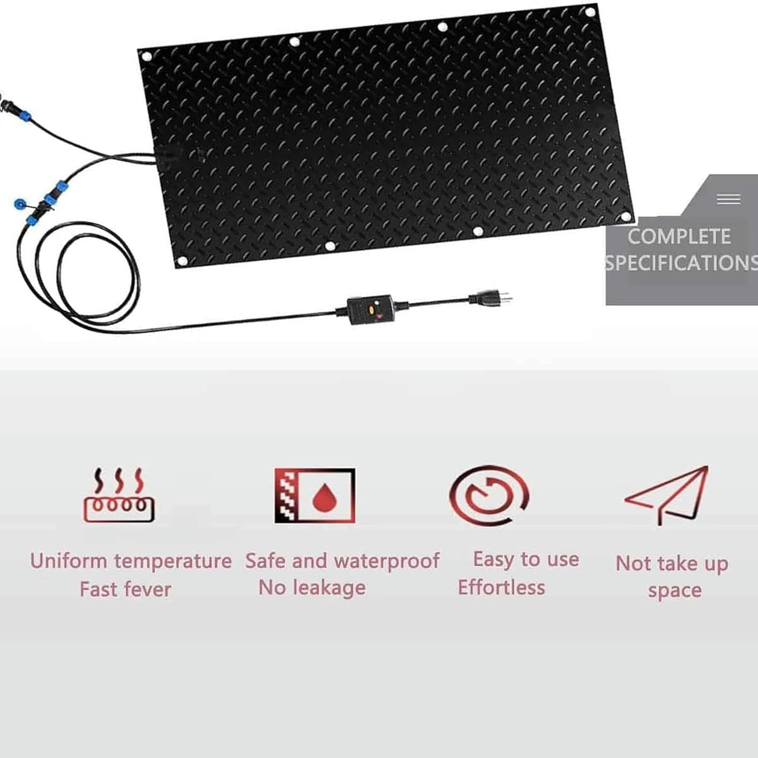 AMNOOL Snow Melting Walkway Mat Roof Heat Panel for Ice Dams Non Slip Rubber Heated Mat Black Roof Heated Outdoor Mats for Winter