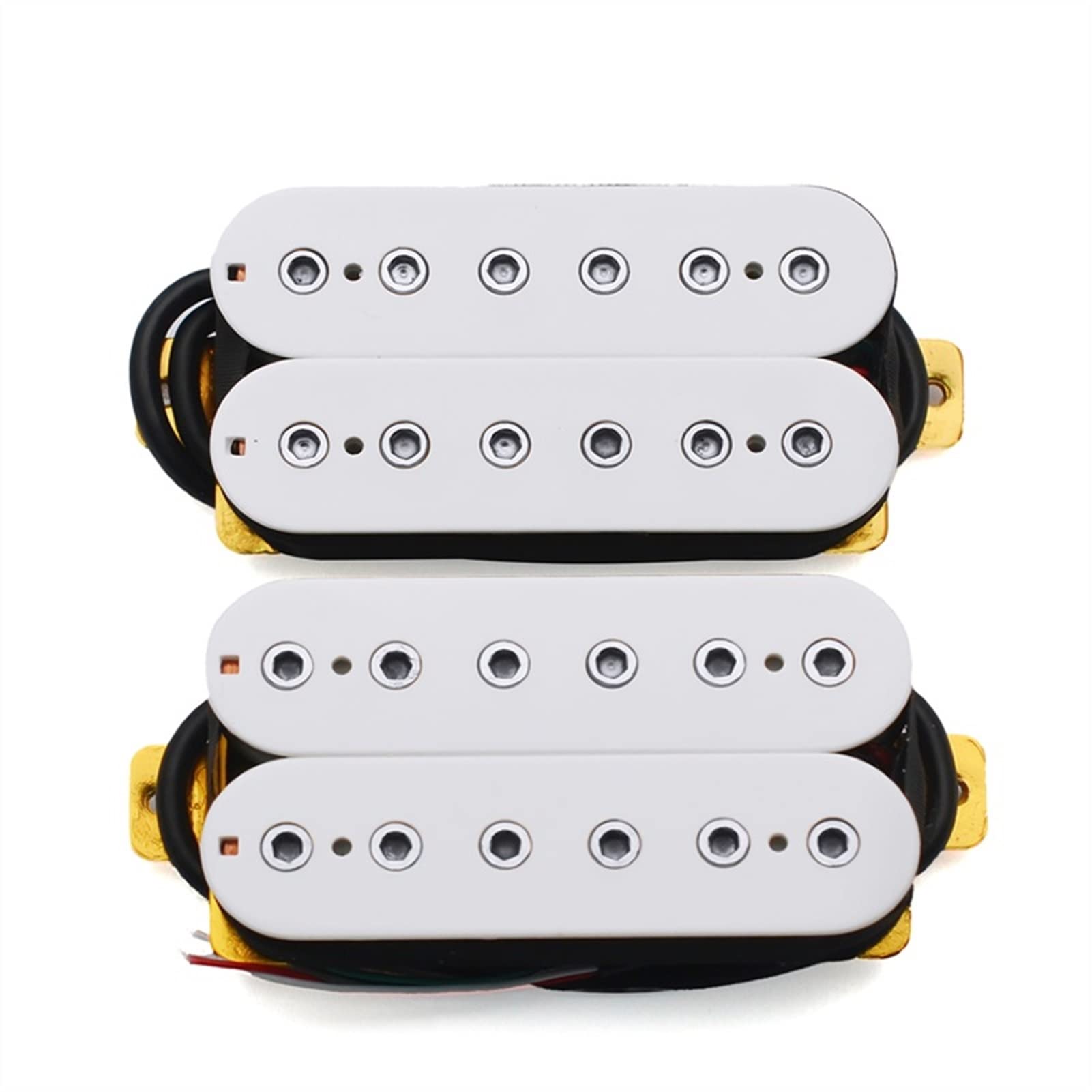 Humbuckers Pickups De Guitarra Eléctrica De 6 Cuerdas Humbucker Dual En Línea Ajustable 12 Piezas De Tornillo De Tornillo Blanco (Color : Neck and Bridge)