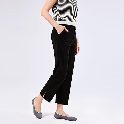 Miniatura 3 de Frank Mully Zapatos planos de ballet para mujer, con punta redonda, sin cordones, zapatos planos de punto para mujer, suaves y ligeros