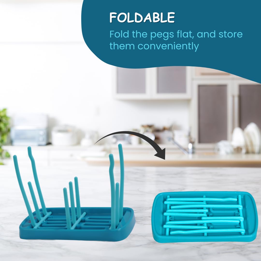 Adore Baby Bottle Drying Rack-Baby Bottle & Water Bottle Drying Rack, Bottle Holder & Baby Bottle Rack (Blue) 3