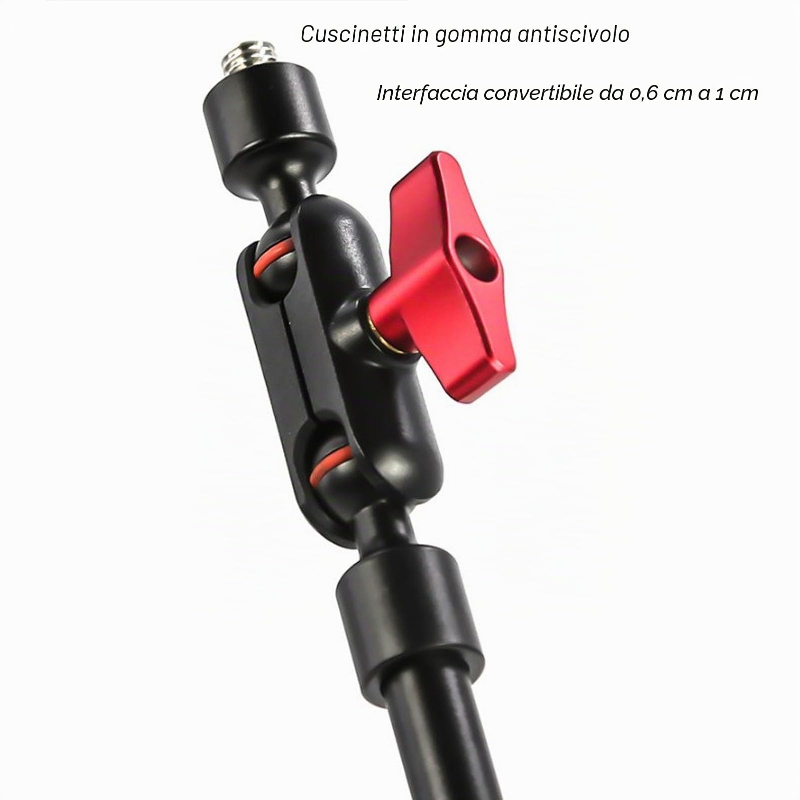 Braccio Articolato Regolabile da 31 Pollici con Braccio Articolato Filettato da 1/4 Pollici 3/8 Pollici Supporto per Fotocamera Treppiede Sopraelevato con Rotazione a 360 Gradi