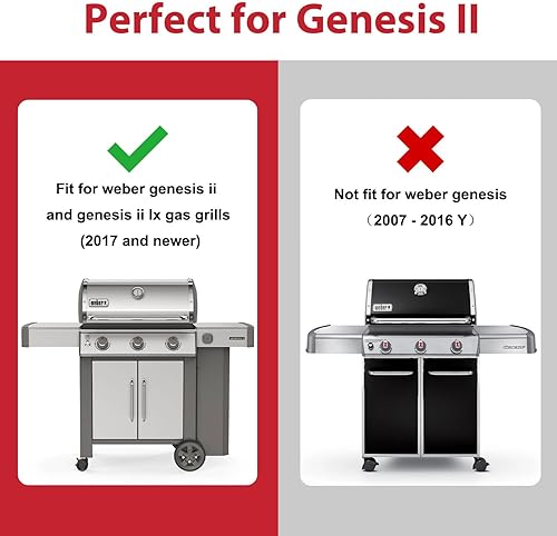 Miniatura 5 de 67445 Ruedas de parrilla de 8 pulgadas con inserto de repuesto para parrillas de gas Weber Genesis II/II LX, Weber Genesis II E310 E315 S310 S335