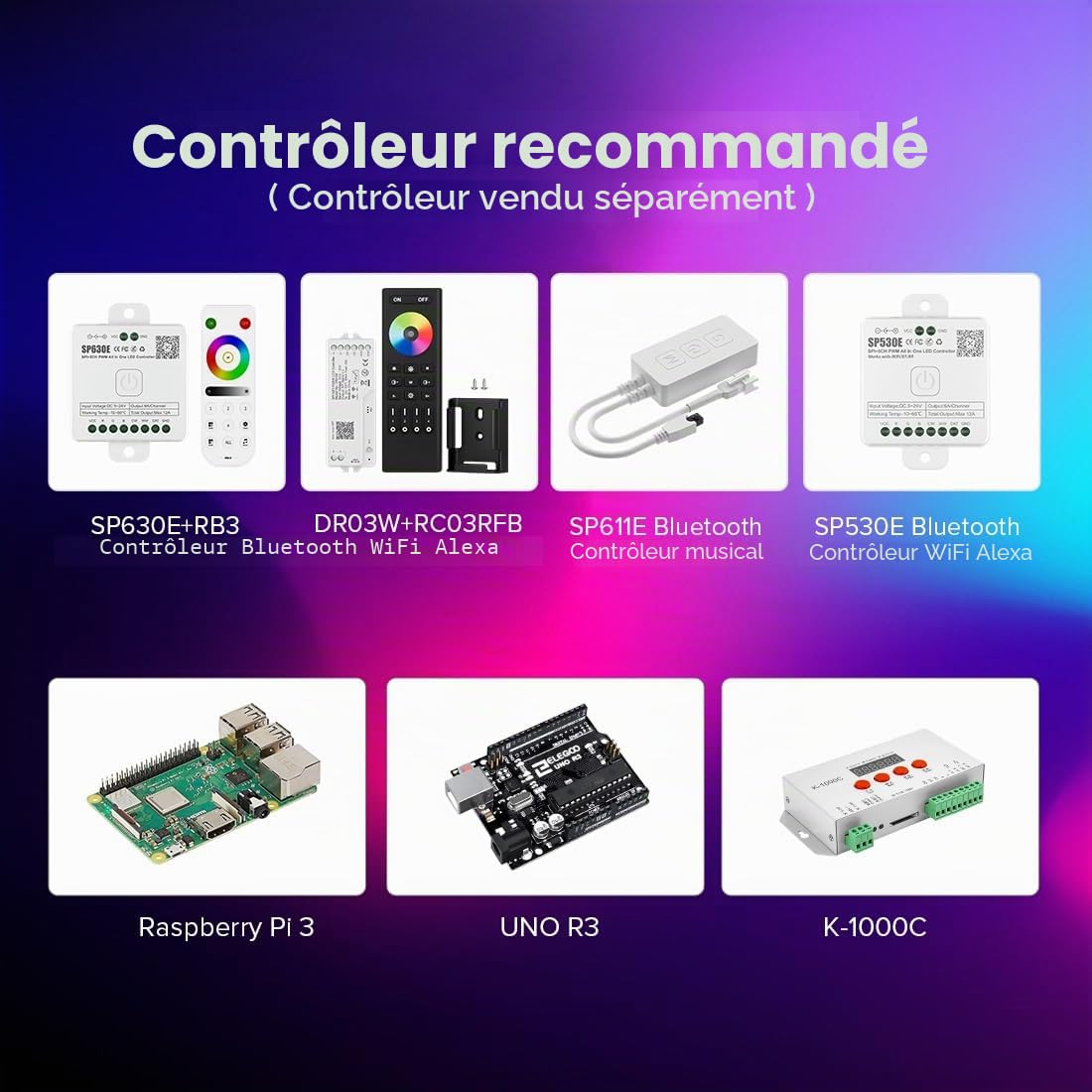 BTF-LIGHTING FCOB COB WS2811 IC RGB Bande LED Adressable DC24V 5M 576LEDs/M 16W/M 10mm Blanc PCB Parcours Lumineux Flexible Haute Densité LED IP66 étanche pour l'intérieur(Bande uniquement)