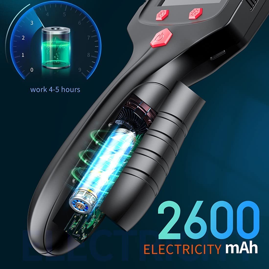 Przemysłowa kamera inspekcyjna endoskopowa z półsztywnym kablem 50 m, wodoodporna kamera wężowa, 1080P HD, ekran 2,4 i 6 świateł LED - bateria 2600 mAh