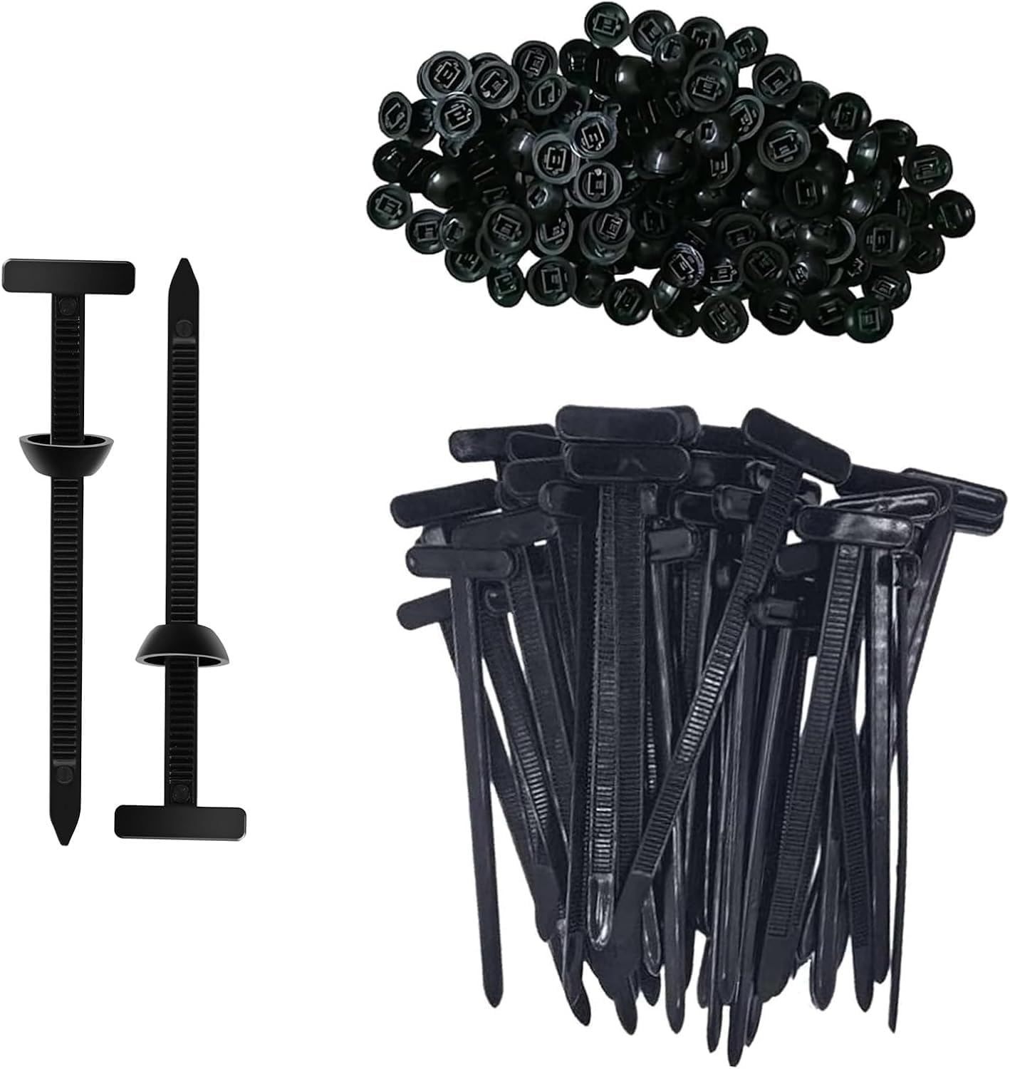 100 Pcs Premium Nylon Universal Cable Tie Buckle (100% Nylon), Heavy Duty Self-Locking Zip Ties, UV Resistant Cable Tie Clips for Automotive & Home Repairs, Car Fender, Trunk & Engine Fixes