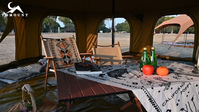 Amazon.com : TOMOUNT Canvas Bell Tent Wall Tent with Stove Jack