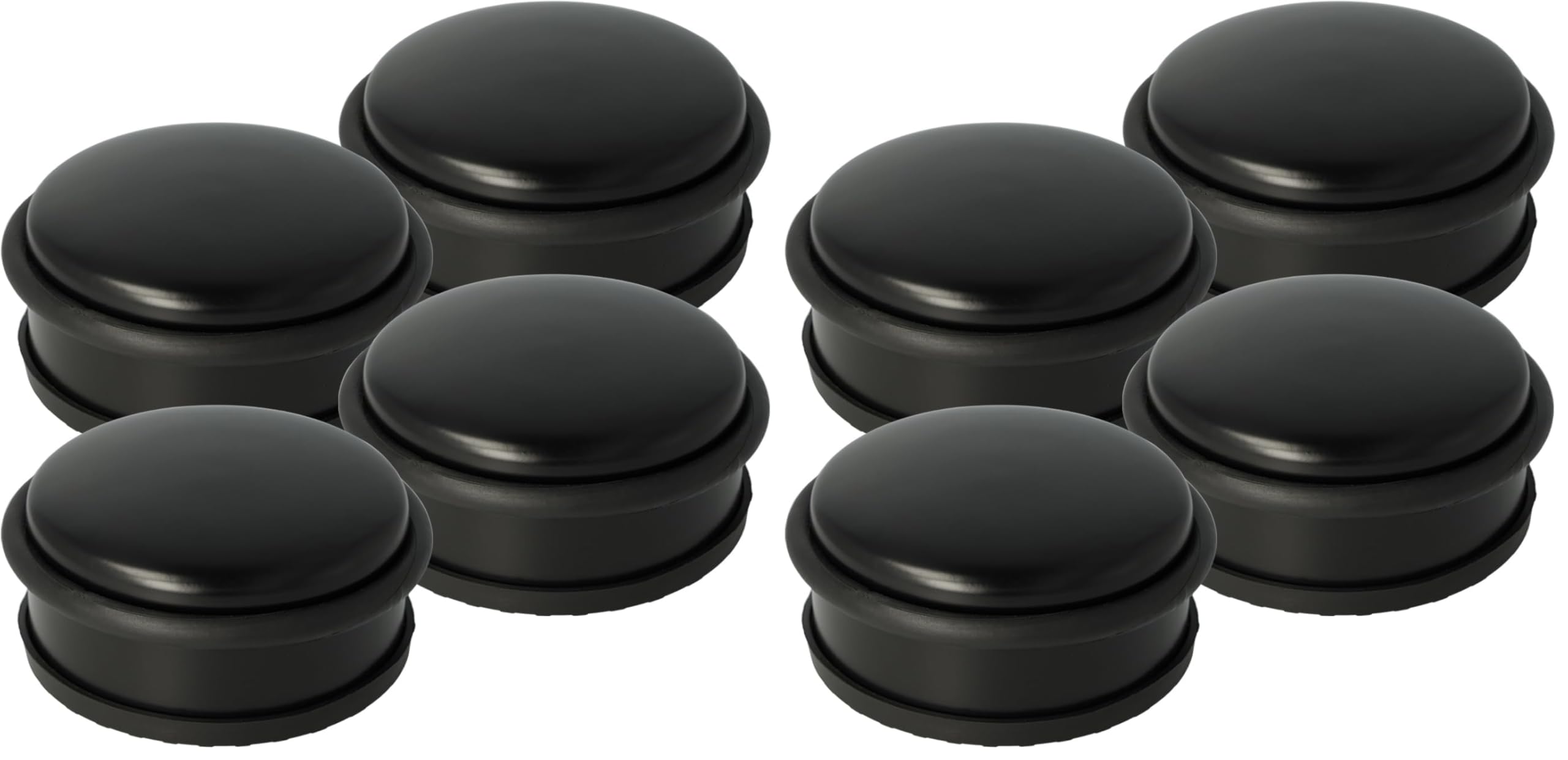 Westcott E-19005 00 - Fermaporta rotondo in acciaio INOX, 10 x 4 cm, 1400 g, colore: Nero (Confezione da 2)