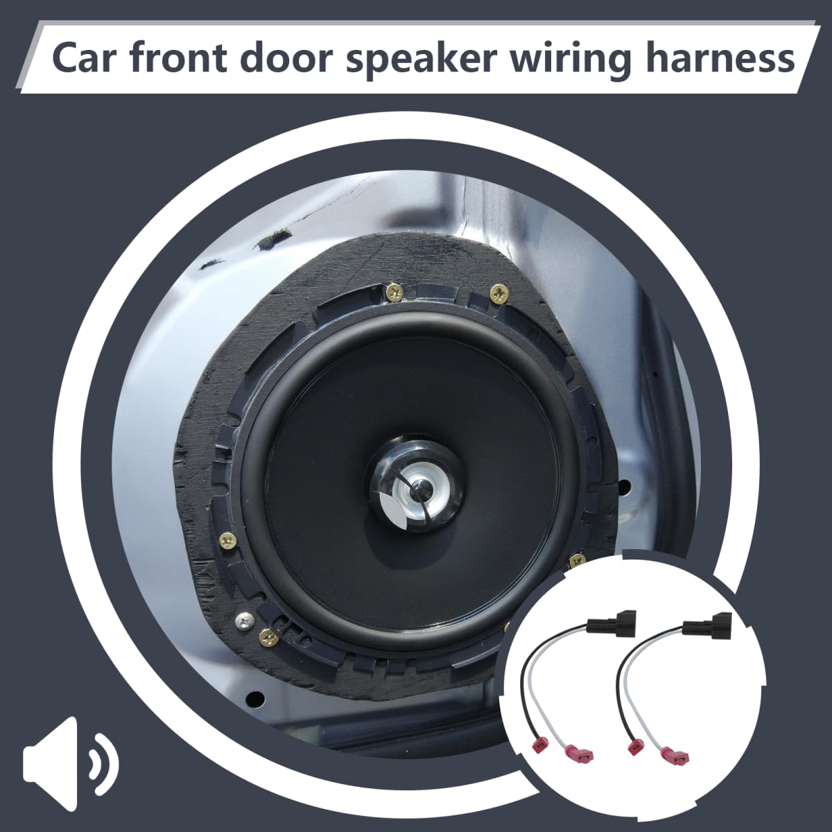 Premium 2-Pack Car Front Rear Door Speaker Wiring Harness for 2005 Mustang CV