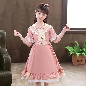 Amazon | [QJCLEAN] ワンピース ガールズ 可愛い ロリータ セーラー襟