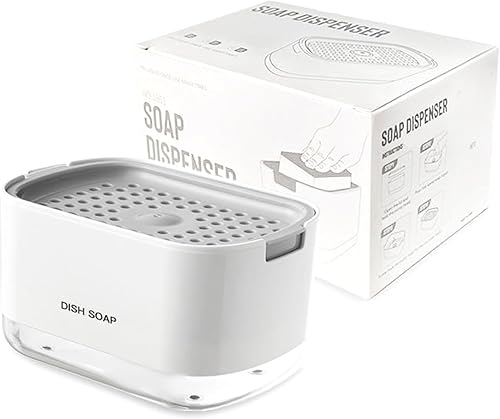 Dispensador de jabón para platos, sensor de mano de plástico inteligente, dispensador de jabón 2 en 1, dispensador de jabón para cocina,