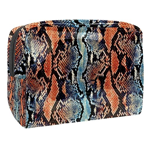 Sac de beauté motif peau de serpent idéal pour le voyage et le maquillage