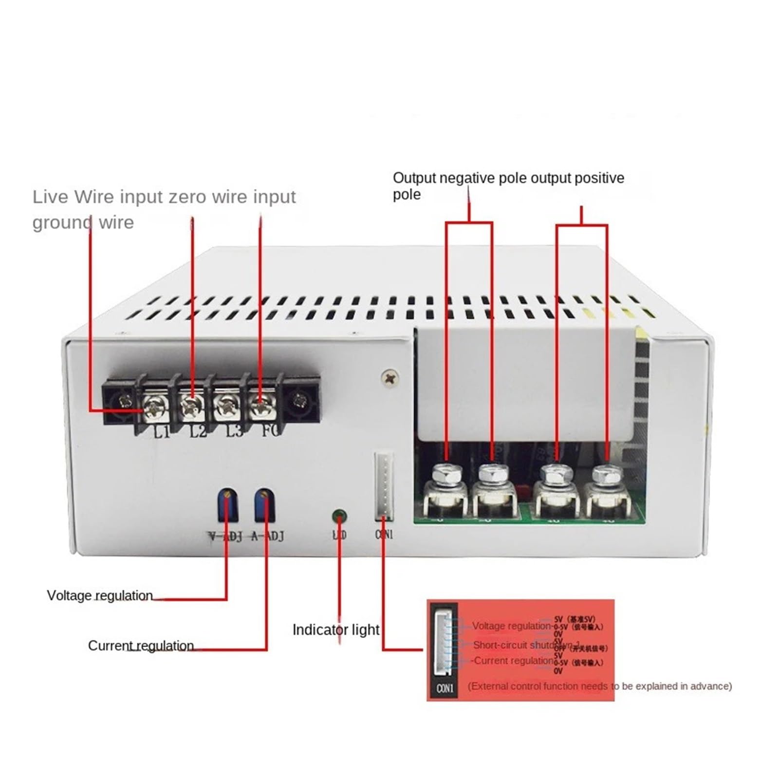 Zasilacz impulsowy 4000 W 36 V 48 V 60 V 80 V 12 V 24 V 150 V 50 A 60 A 200 A 300 A 125 A CC/CV 4000 W Wyświetlacz Przetwornica AC na DC do pracowni komputerowych, taśm LED itp.(0-110V 0-36A)