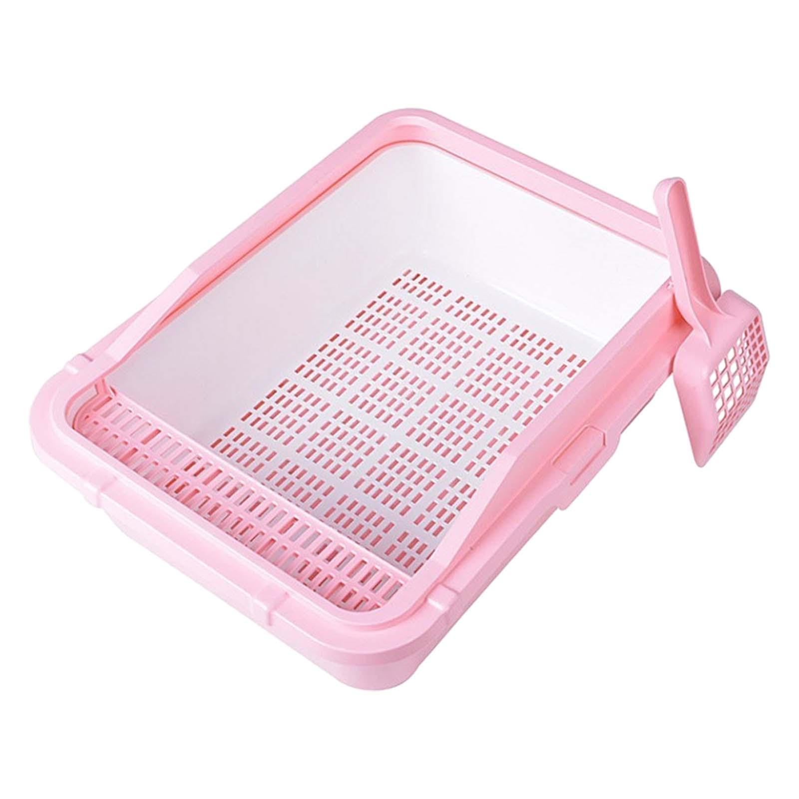 kuweta dla kota, Kuweta dla kota Otwarta kuweta Odporna na zachlapania piaskownica Kotek Nocnik Toaleta z wysokimi ściankami wszystkie rodzaje żwirku kotów(Pink)