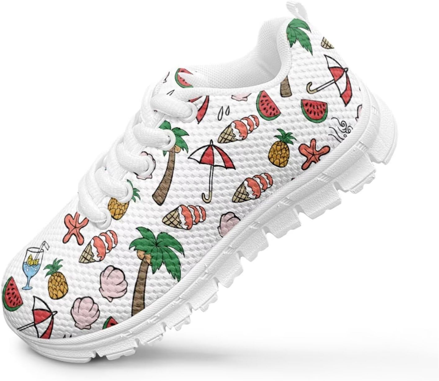 Funnydude Cool Print Boys Tennis Shoes Casual Tennis Shoes Breathable Mesh Sneakers for School