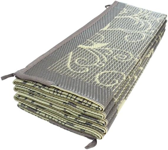 Stylish Camping 198111 8-feet by 11-feet Reversible Mat, Plastic Straw Rug, Large Floor Mat for Outdoors, RV, Patio, Backyard, Picnic, Beach, Camping (Black)