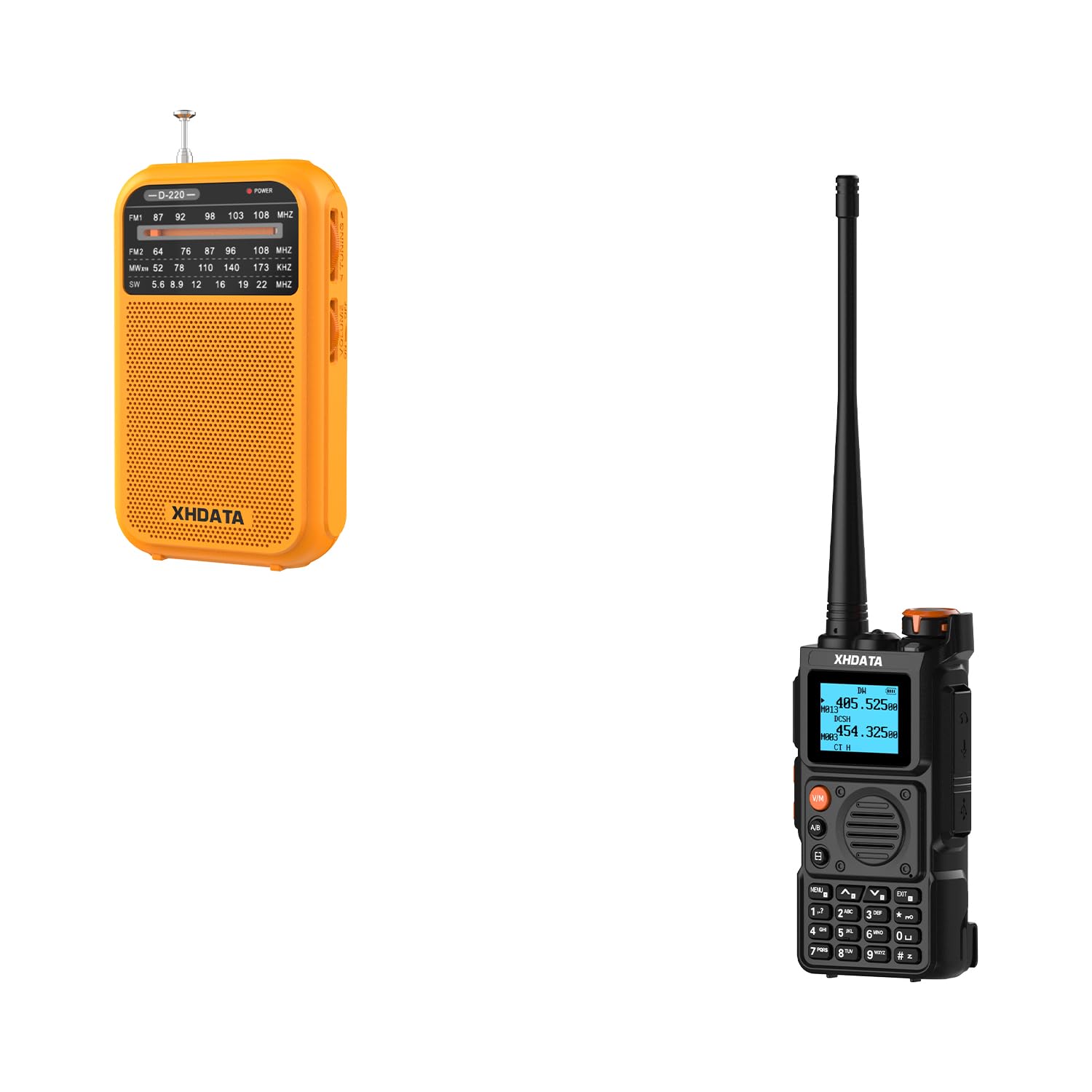 Xhdata D220 Radio(Orange) and xhdata E100 walkie Talkie