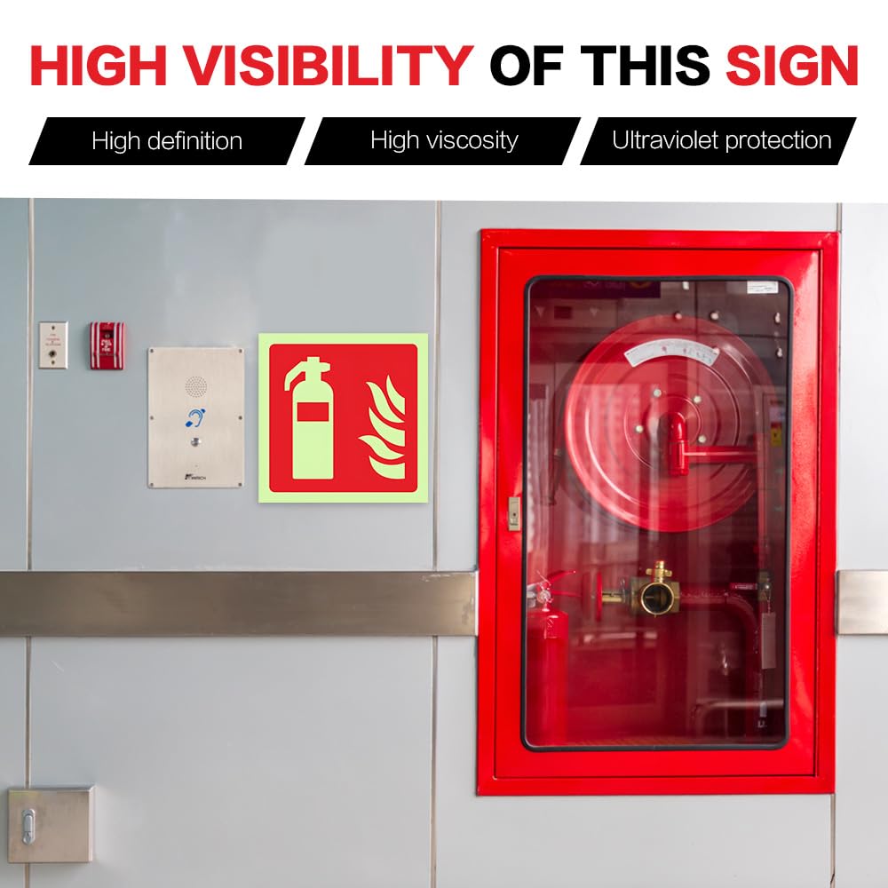 4 PCS Cartello Estintore Adesivo 15 X 15 CM,Segnaletica Adesiva Estintore,SZMK Fire Extinguisher Sign,Cartelli Segnaletica Sicurezza Estintori,Segnaletica Antincendio per Casa, Ufficio, Ospedale