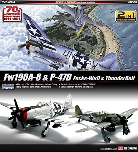 1/72 FW190A-8 & 47D Focke-Wulf & ThunderBolt Academy Kit #12513 /ITEM#G839GJ UY-W8EHF3165973