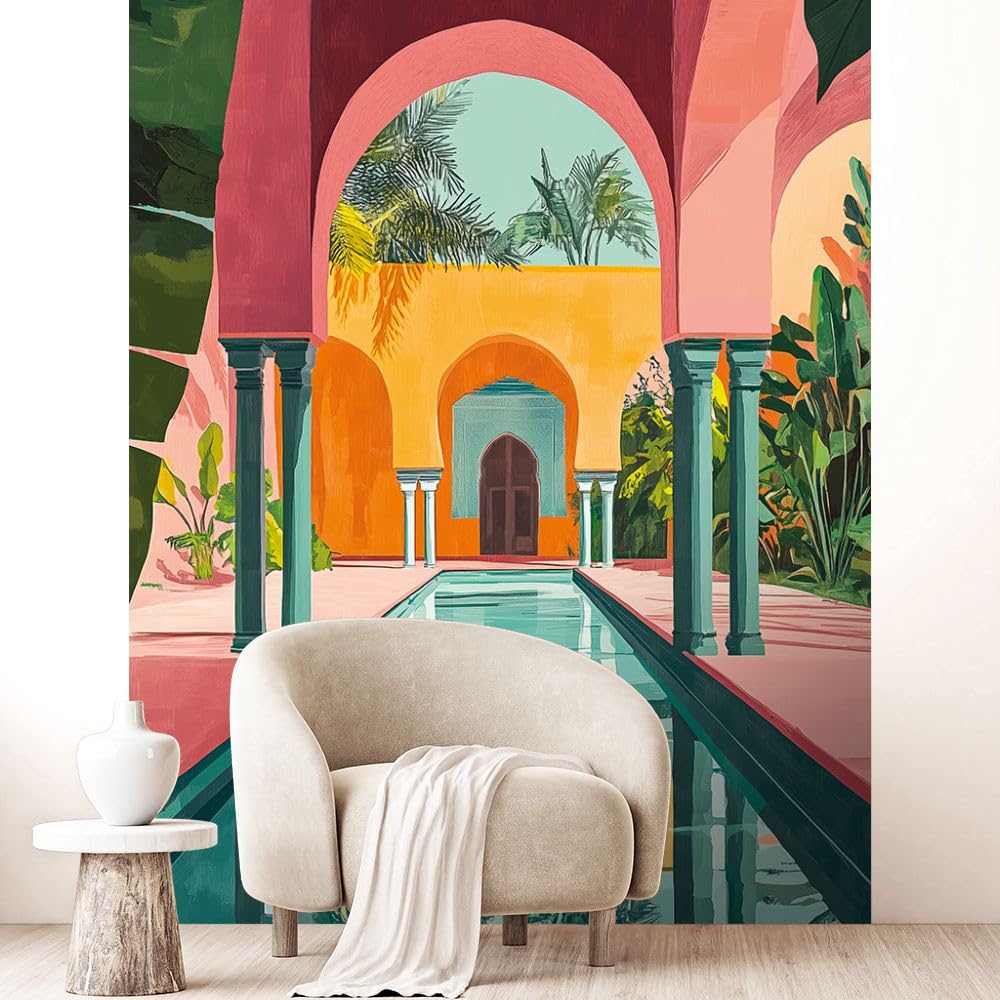 Papier peint pré-encollé scène élégante exotique pour une ambiance salon jungle
