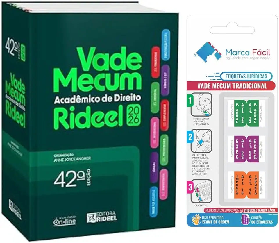 Vade mecum acadêmico de direito rideel - 2026.1 + Etiqueta Marca Fácil
